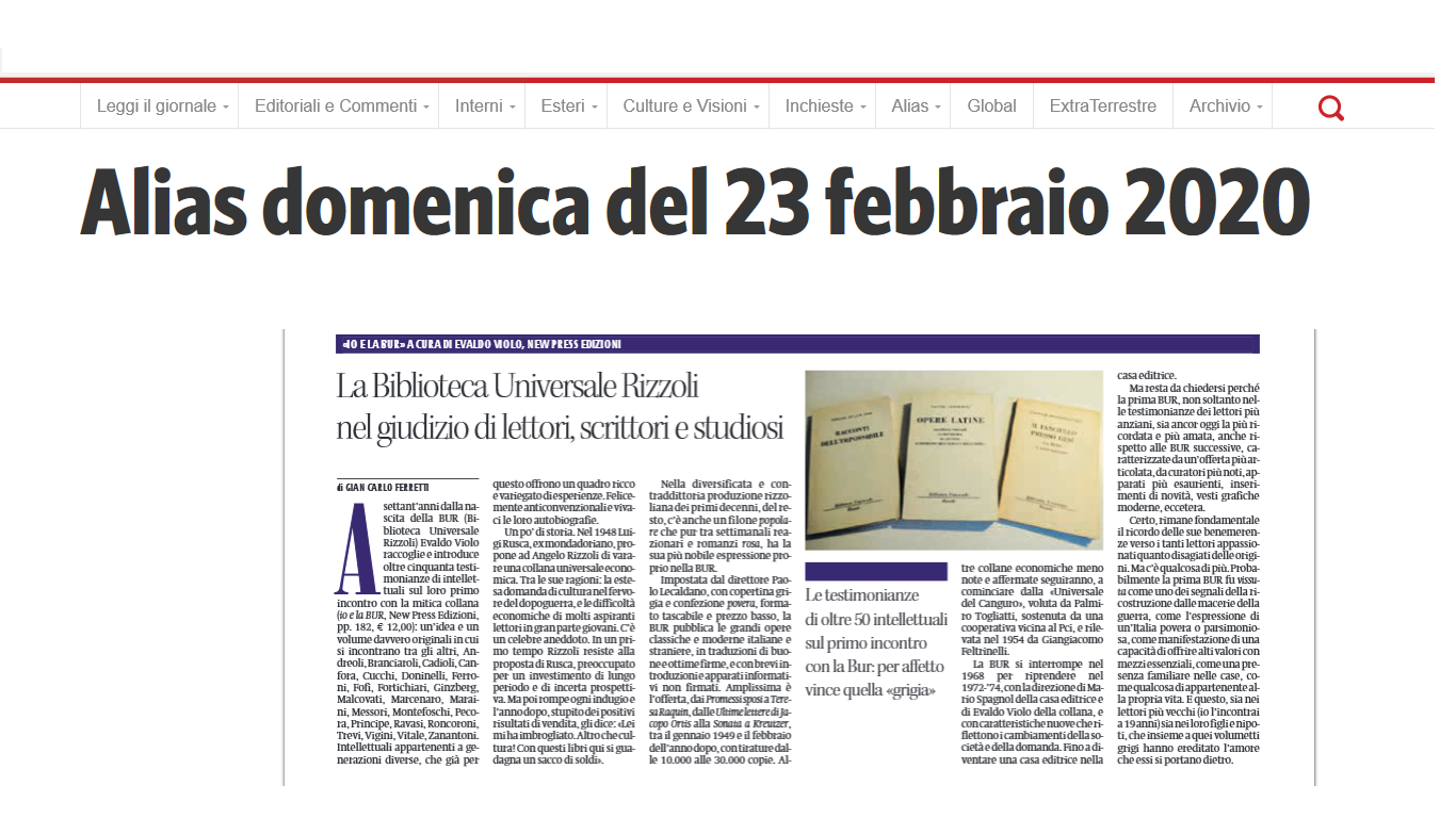 Articolo completo ALIAS